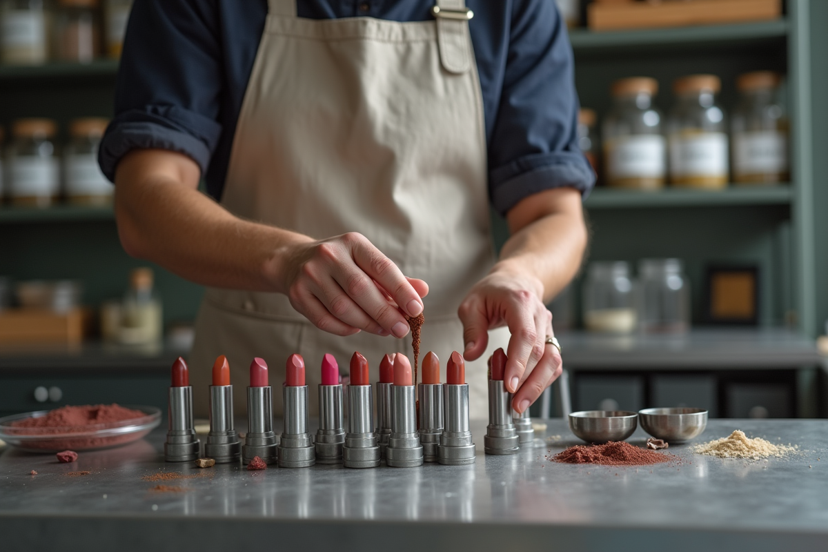 Mains d artisan versant cire fondue dans des moules