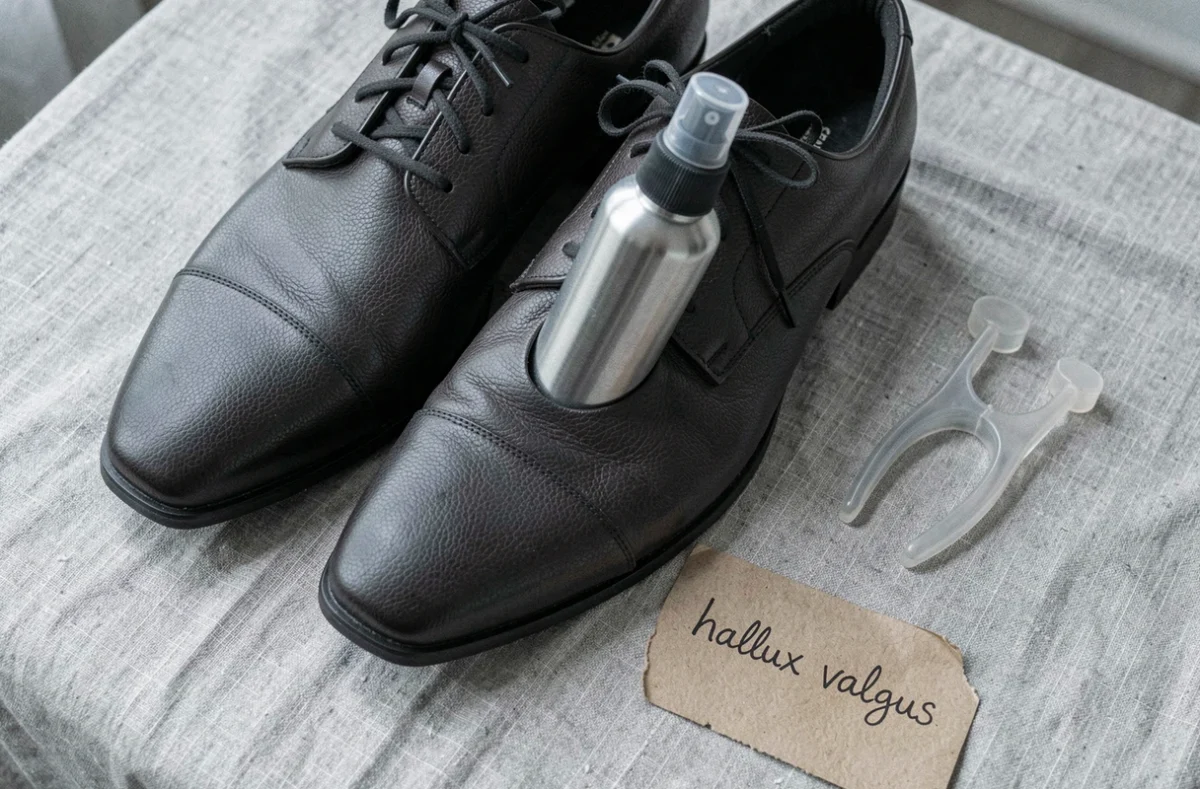 Produits d'agrandissement de chaussures pour pieds sensibles et hallux valgus : spray, élargisseur et chaussures larges en cuir