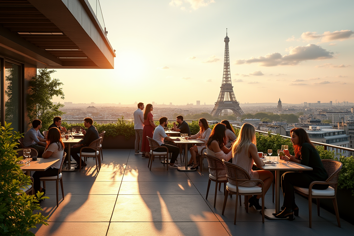 Terrasse sur le toit d